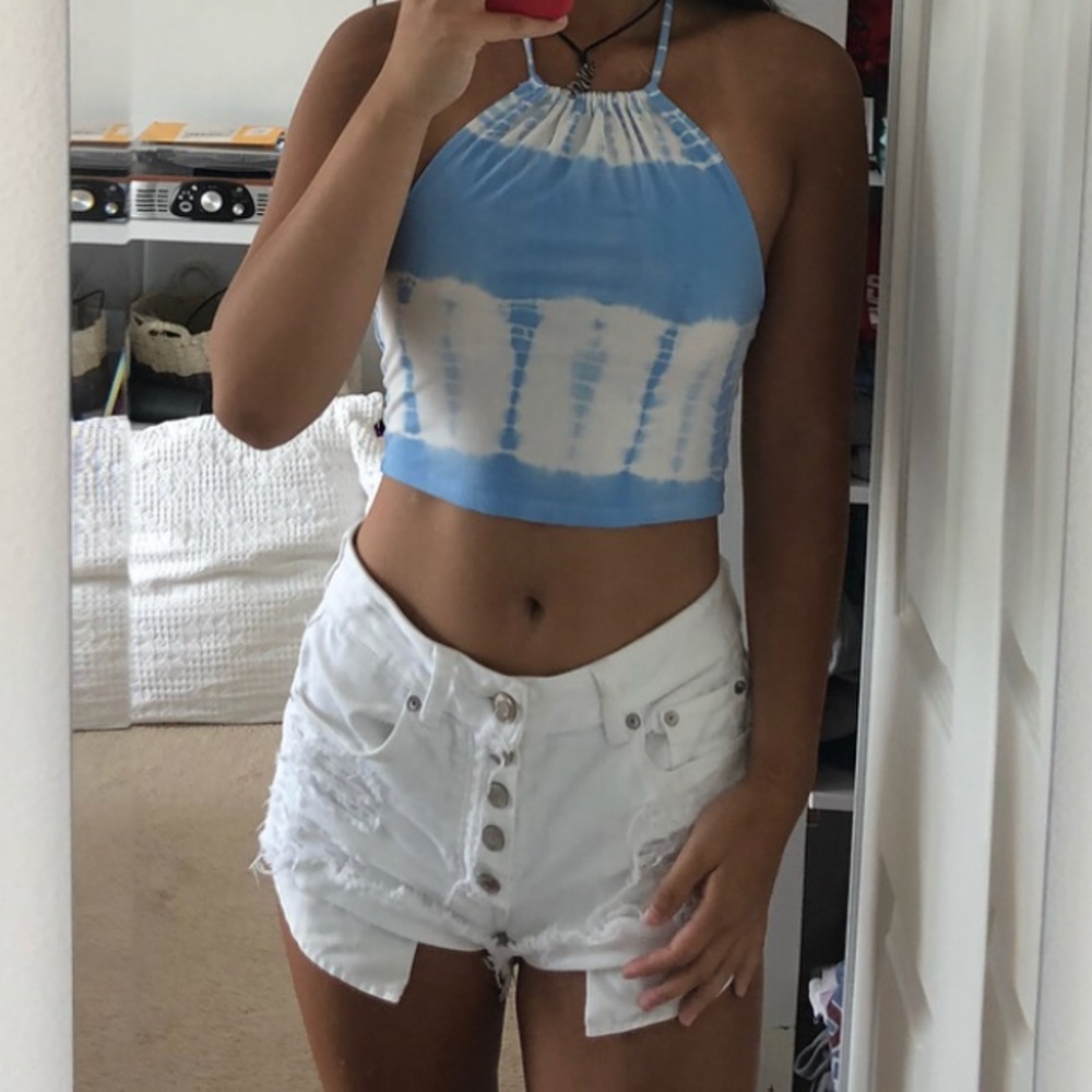 Forever 21 Tie-Dye Halter Crop Tank